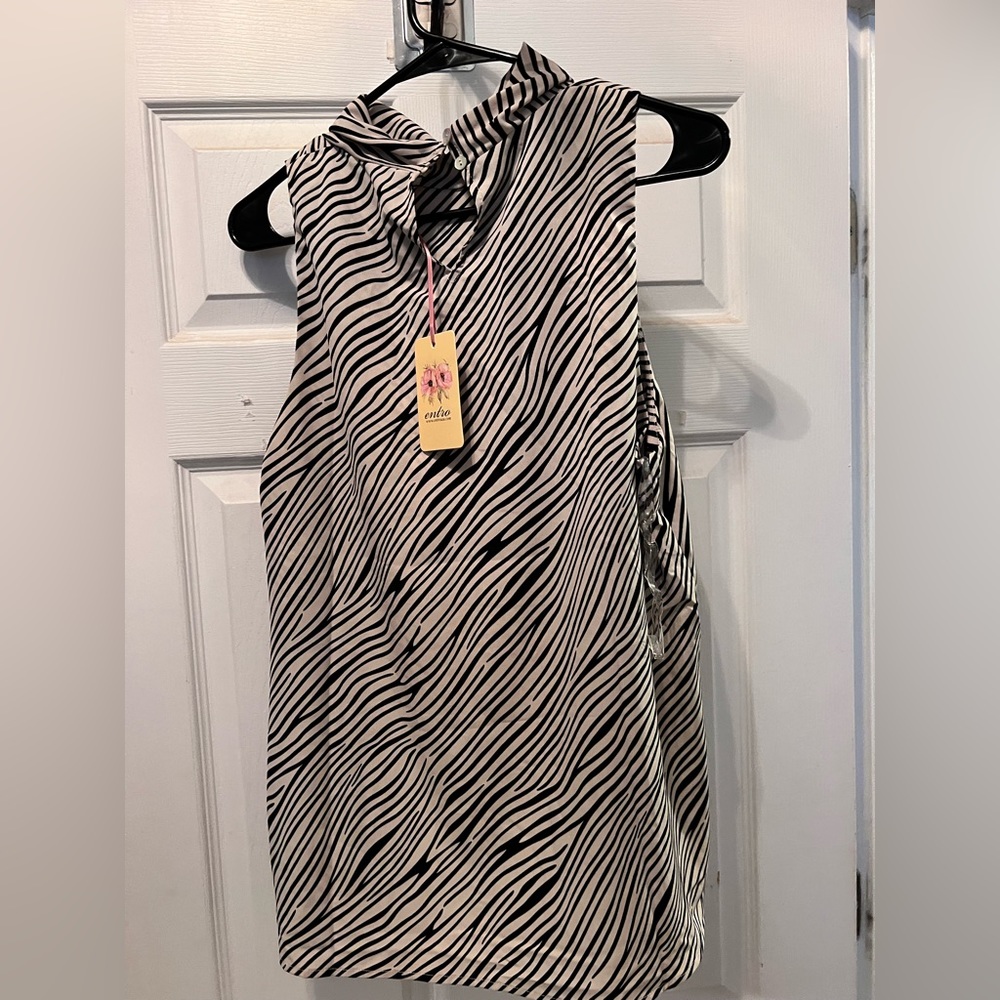 NWT dressy top, zebra print, sleeveless